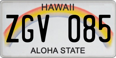 HI license plate ZGV085