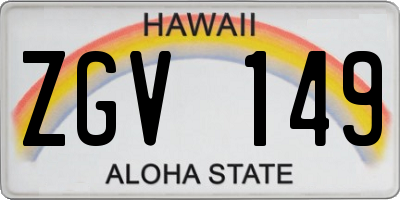 HI license plate ZGV149