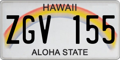 HI license plate ZGV155