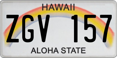 HI license plate ZGV157