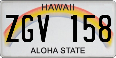 HI license plate ZGV158