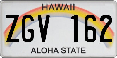 HI license plate ZGV162