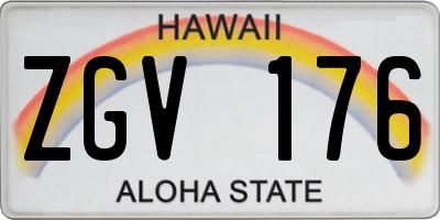HI license plate ZGV176