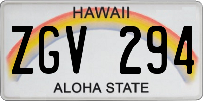 HI license plate ZGV294
