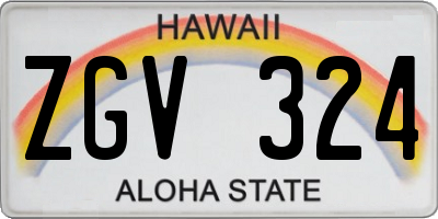 HI license plate ZGV324