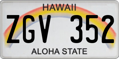 HI license plate ZGV352
