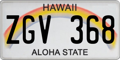 HI license plate ZGV368
