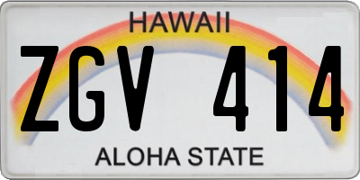 HI license plate ZGV414