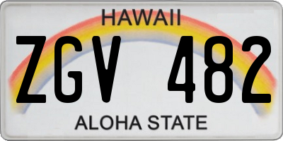 HI license plate ZGV482