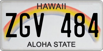 HI license plate ZGV484