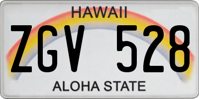 HI license plate ZGV528