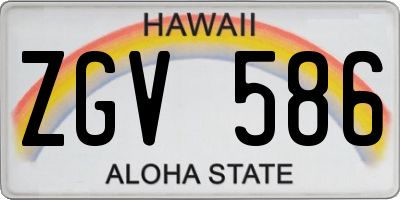 HI license plate ZGV586