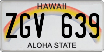 HI license plate ZGV639