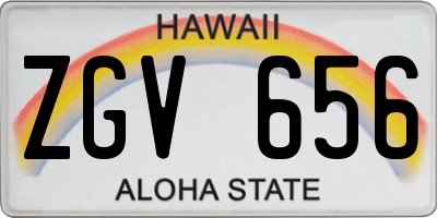 HI license plate ZGV656