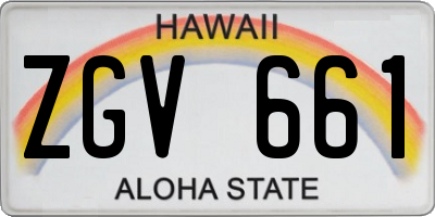 HI license plate ZGV661
