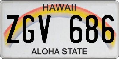 HI license plate ZGV686