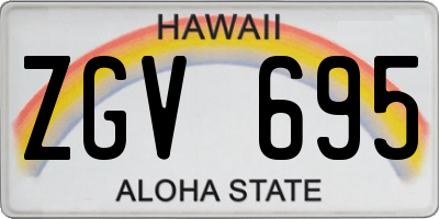 HI license plate ZGV695