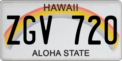 HI license plate ZGV720