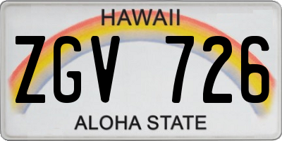 HI license plate ZGV726