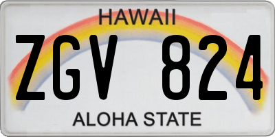 HI license plate ZGV824