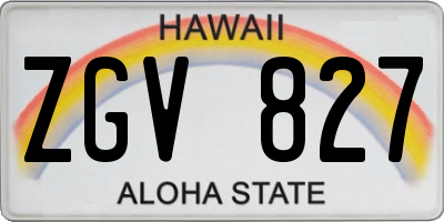 HI license plate ZGV827