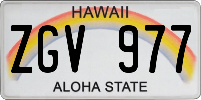 HI license plate ZGV977