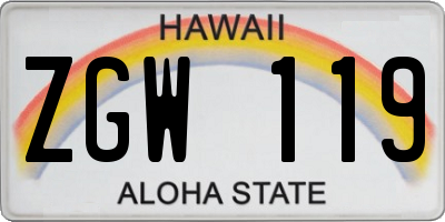 HI license plate ZGW119