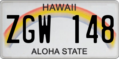 HI license plate ZGW148