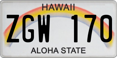 HI license plate ZGW170