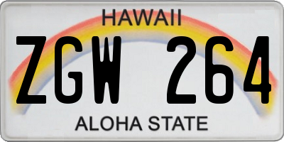 HI license plate ZGW264