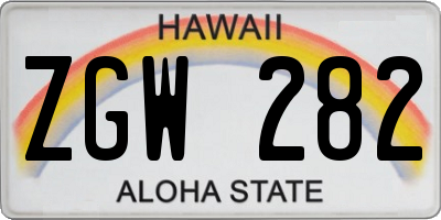 HI license plate ZGW282