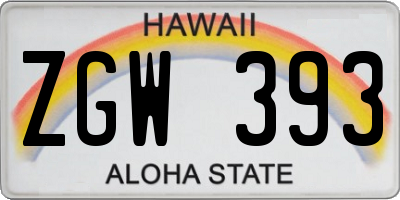 HI license plate ZGW393