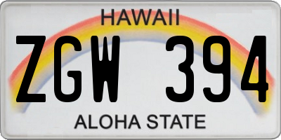 HI license plate ZGW394