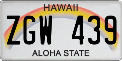 HI license plate ZGW439