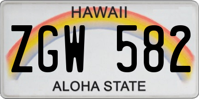 HI license plate ZGW582