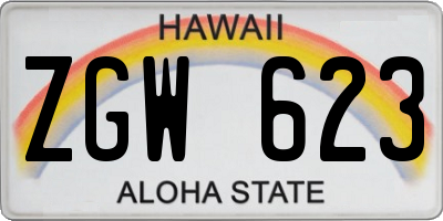 HI license plate ZGW623