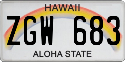 HI license plate ZGW683