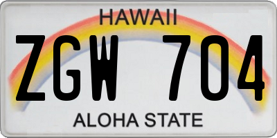 HI license plate ZGW704