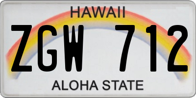 HI license plate ZGW712