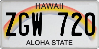 HI license plate ZGW720