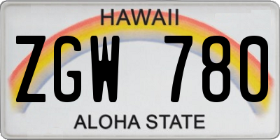 HI license plate ZGW780