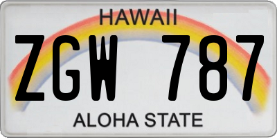 HI license plate ZGW787