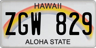 HI license plate ZGW829