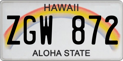 HI license plate ZGW872