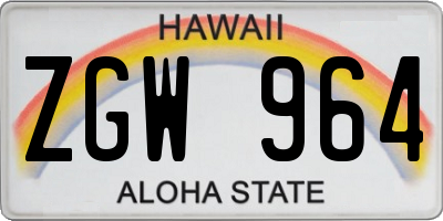 HI license plate ZGW964