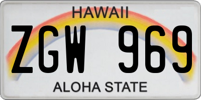 HI license plate ZGW969