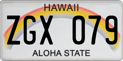 HI license plate ZGX079
