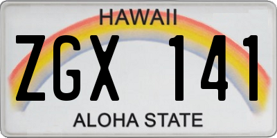 HI license plate ZGX141