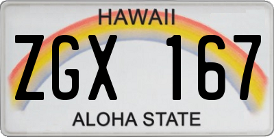 HI license plate ZGX167