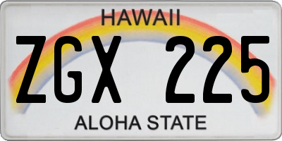 HI license plate ZGX225